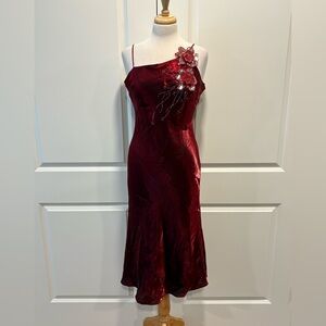 Vintage Y2K 90s Maxi Dress Medium Whimsical Romantic Goth Thin Straps Sequins